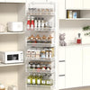 TOPWE Over Door Storage, 6-Tier Adjustable Pantry Door Organizer Shelves with Hook for Each Layer, Back Door Metal Hanging Spice Rack for Kitchen