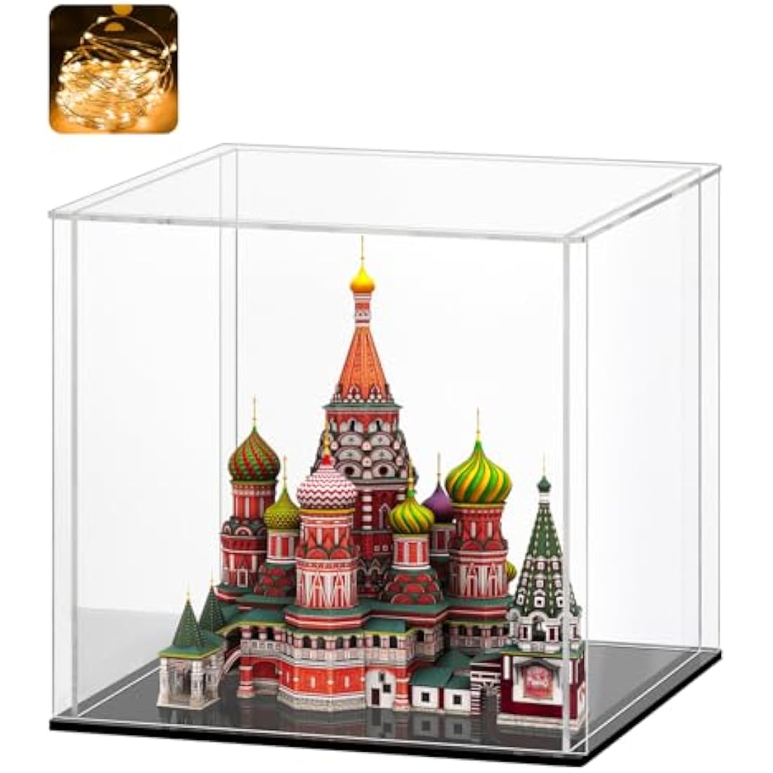 HUIJINTAO Clear Acrylic Display Case Countertop Box Cube Organizer Stand Dustproof Protection Showcase for Action Figures/Toys/Collectibles(11x11x11inch;28x28x28cm)