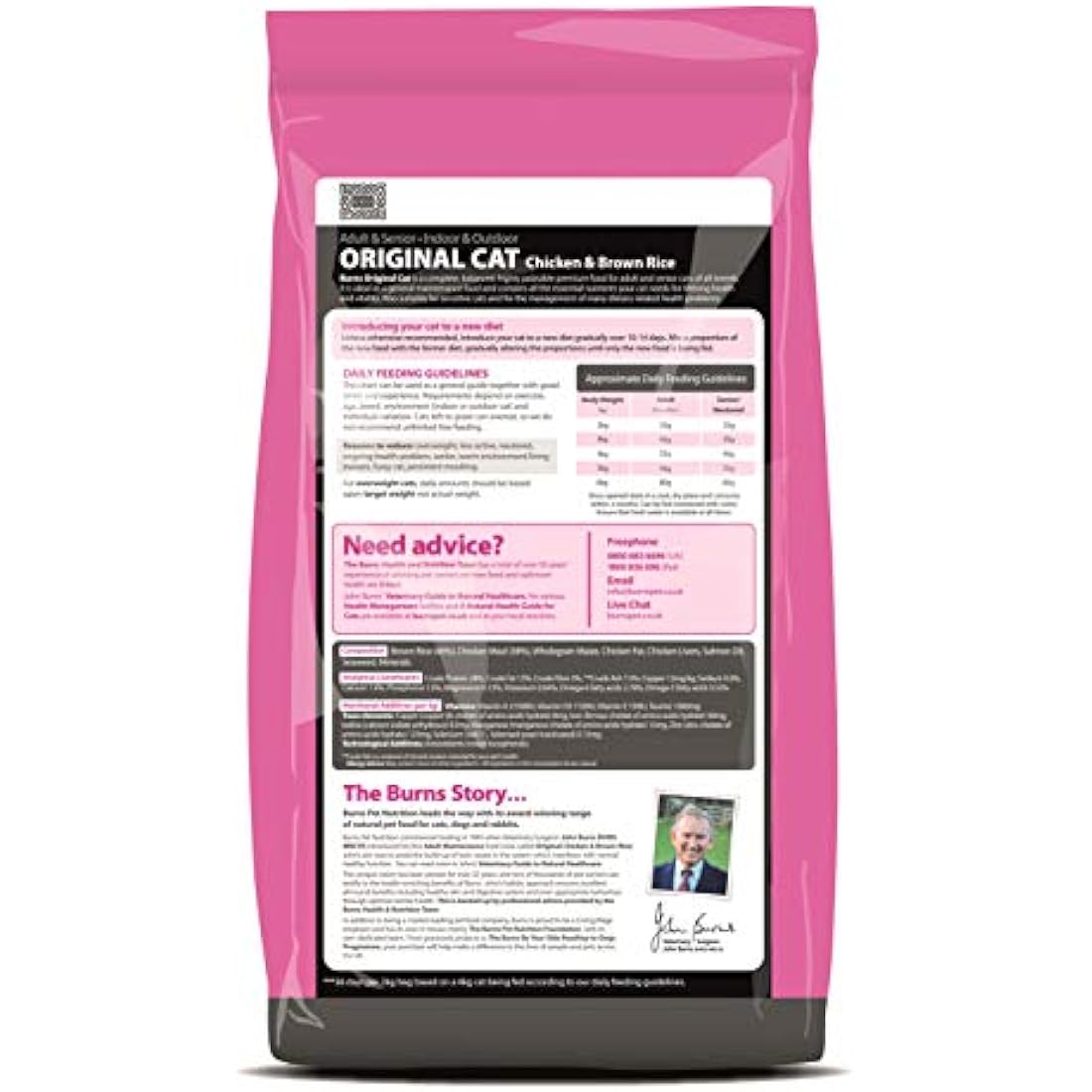 Burns Pet Nutrition Hypoallergenic Complete Dry Cat Food Adult and Senior Cat Chicken and Brown Rice 5 kg