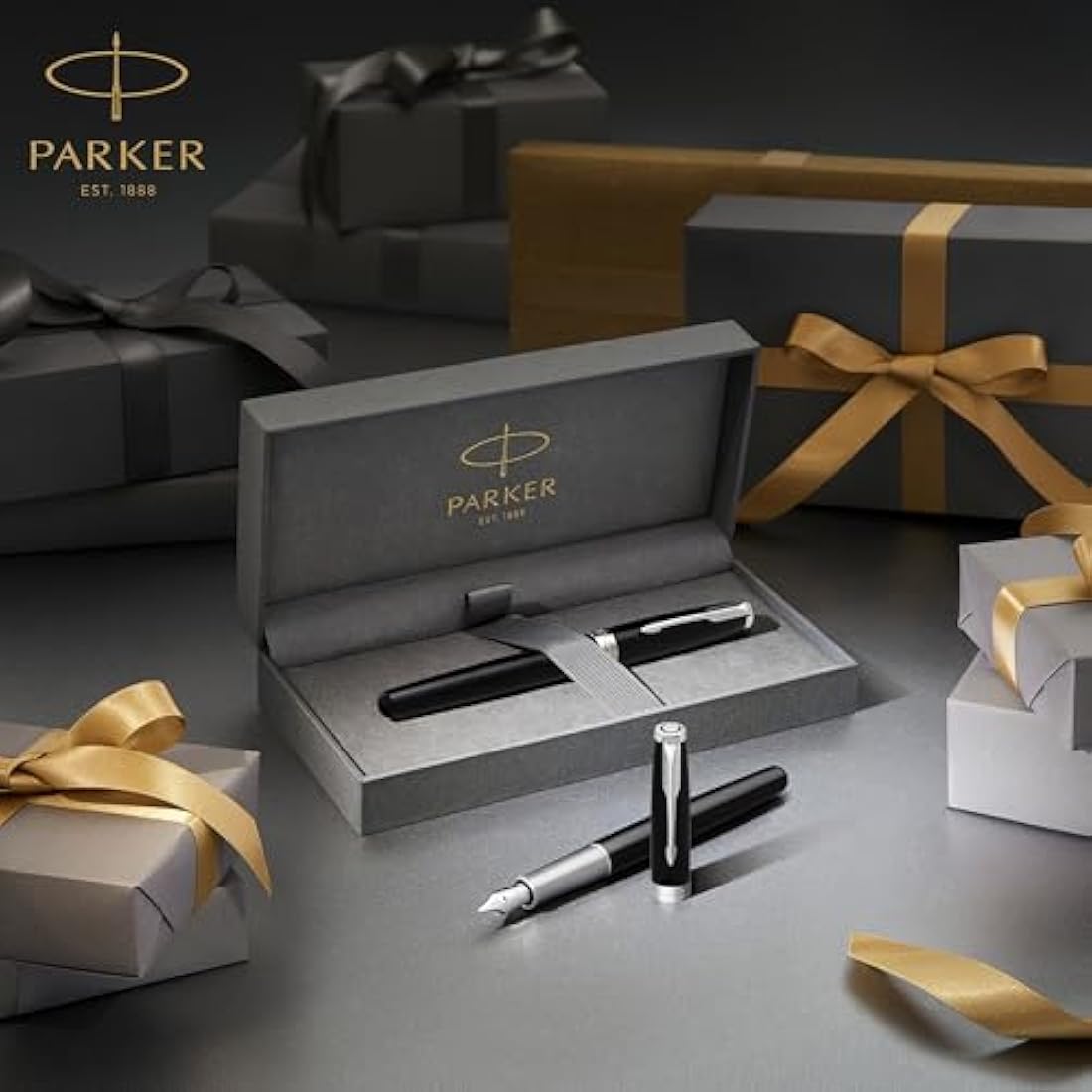 Parker Sonnet Fountain Pen | Stainless Steel with Palladium Trim | Fine Nib | Gift Box