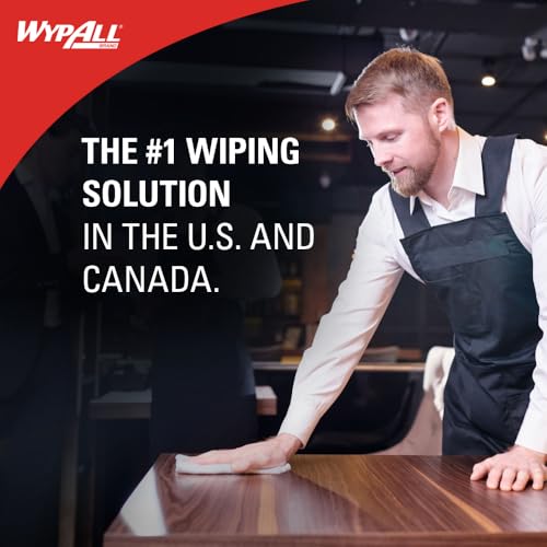 WypAll X50 General Clean Cloths 8356 - Reusable Cleaning Cloths - 1 Jumbo Roll x 1,100 White Industrial Wipers