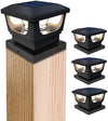 GEYUEYA Home Solar Post Lights,Warm White Solar Post Cap Lights Fence Post Lights Outdoor for 3x3 4x4 inch Wooden Posts Deck Cap Garden Yard Decoration-4 Packs