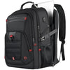 Z-MGKISS Travel Laptop Backpack, 52L Extra Large Backpack for Men, Overnight Backpack, TSA Flight Rucksack 17.3 Inch, Anti-Theft Work Bag with USB Port, Big Computer Bag for College & Business, Black