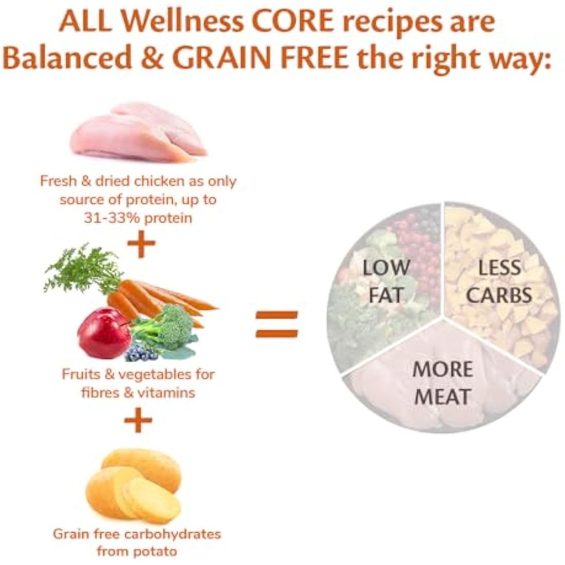 Wellness CORE Large Breed Puppy Original, 10kg, Chicken, Puppy Food Dry for Small & Medium Breed Puppies, All-Natural, Grain-Free, High Meat Content, No Added Sugar