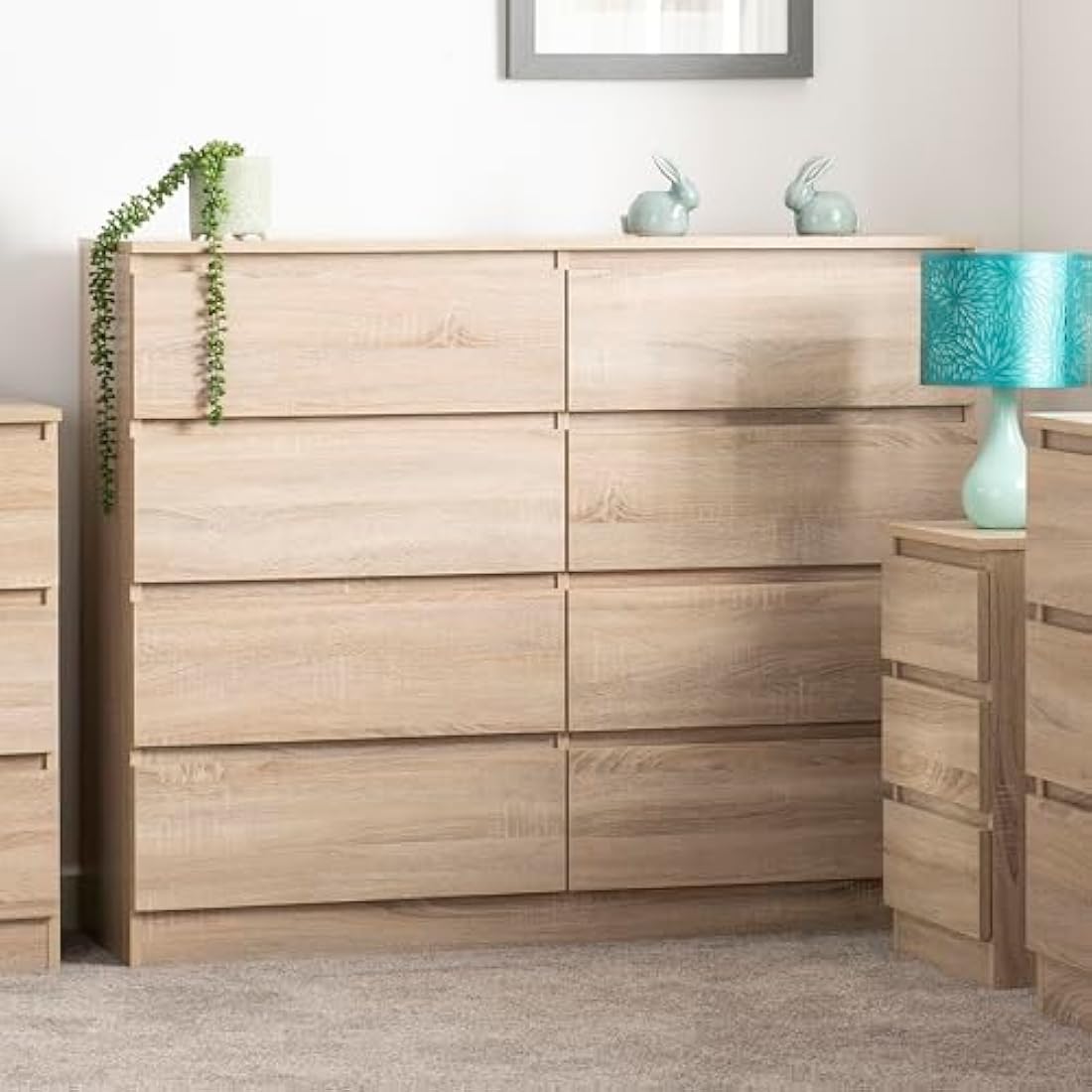 Seconique Malvern 8 Drawer Chest in Sonoma Oak Effect