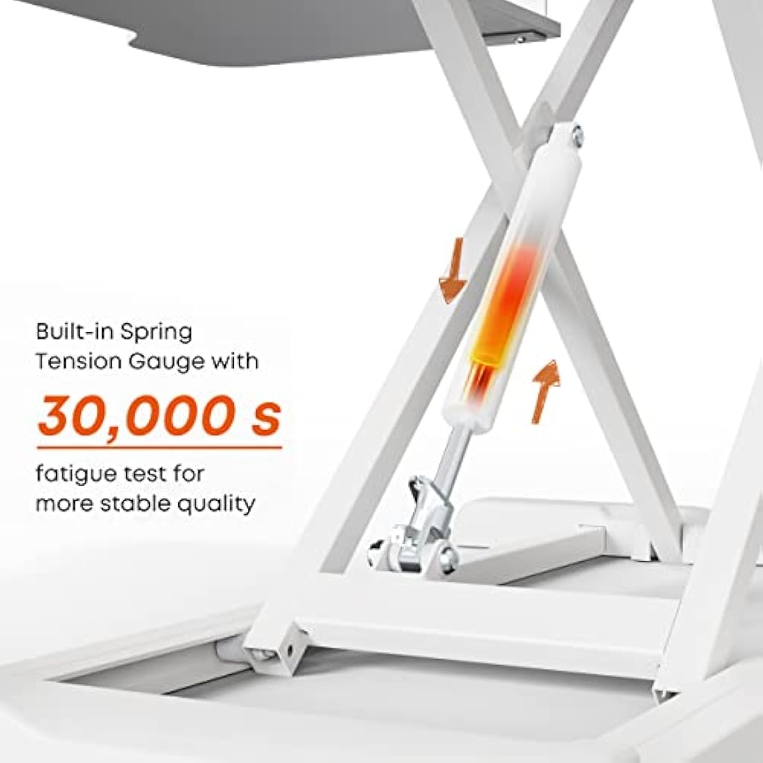 PUTORSEN Standing Desk Converter, 36" Height Adjustable Sit Stand Desk Riser with Keyboard Tray, Dual Tiered Computer Workstation with Cup Holder and Note Board up to 15kg, White