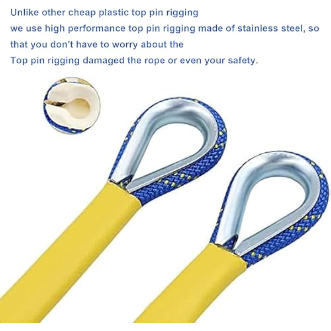 Gangying 50m Climbing Rope 8mm Outdoor Static Rock Climbing Rope High Strength Cord Safety Rope Braid Nylon Rope Escape Rope Fire Rescue Parachute Rope with 2 Carabiner