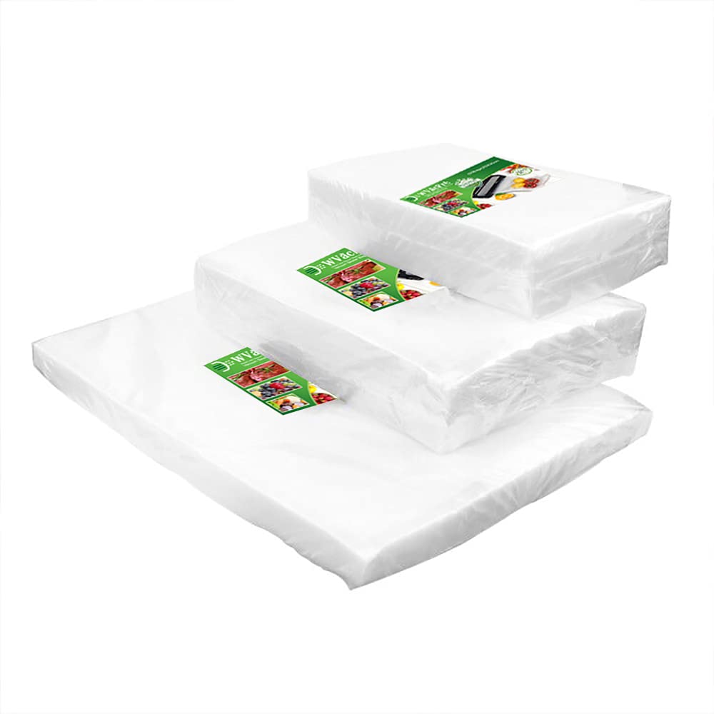 WVacFre 150 Count 15x25cm(50)20x30cm(50)28x40(50) Textured Vacuum Sealer Bags for Food,BPA Free and Heavy Duty Embossed Vacuum Seal Food Sealer