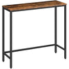 HOOBRO Console Table, Slim Console Table for Hallway, Metal Frame, Compact Display Table, Sofa Table for Small Spaces, Entryway, Living Room, Sturdy, Rustic Brown and Black EBF75XG01