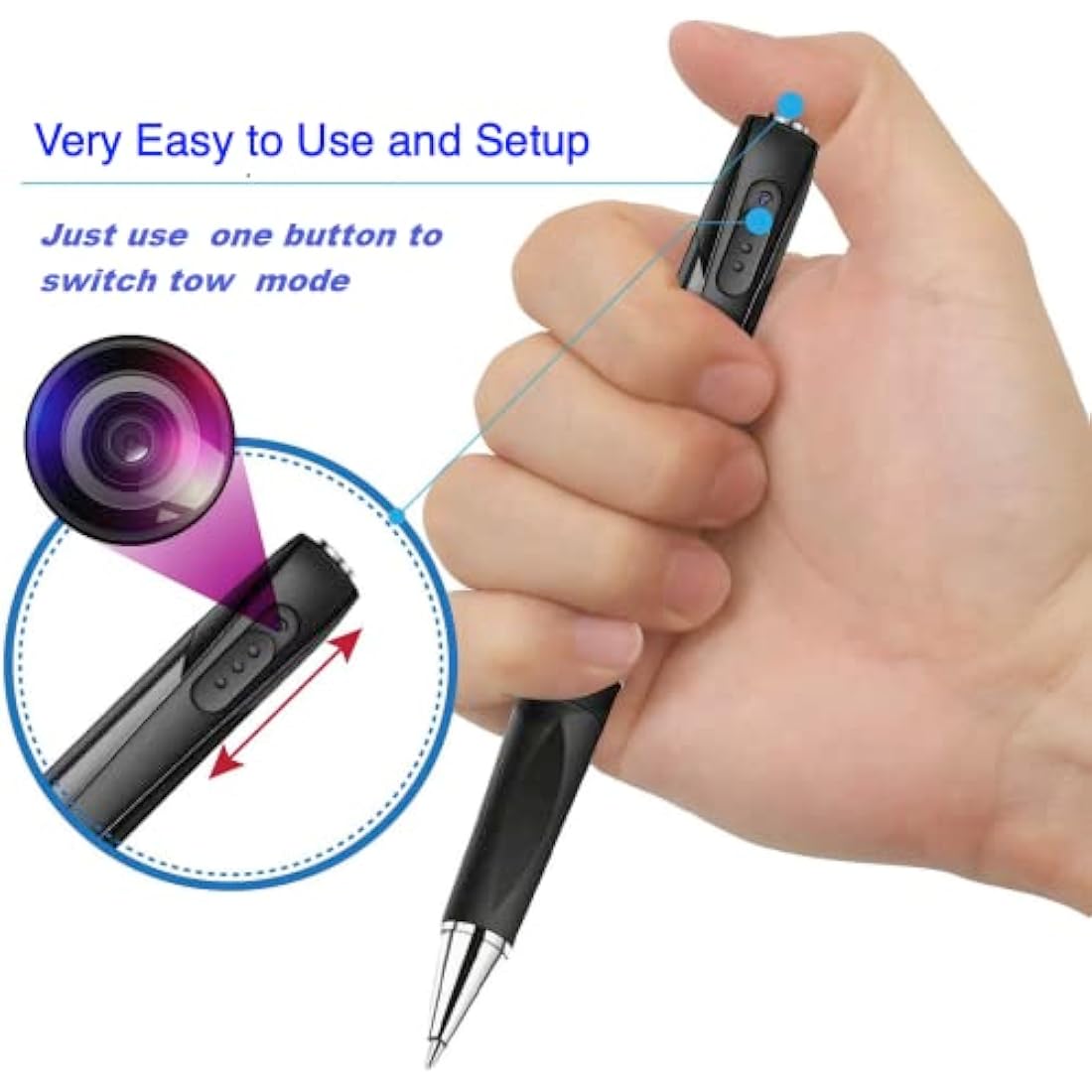 SANPROV Spy Cameras Pen 1080P Hidden Camera Mini Portable Pocket Cam Covert Camera with 32G SD Card Secret with Video Recording Photo Taking for Home Business Indoor