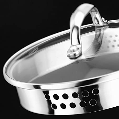 Stellar Profile Stainless Steel Draining Saucepan with Glass Lid 16cm 1.6L, Induction Ready, Oven Safe, Dishwasher Safe