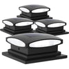 Siedinlar Solar Post Cap Lights Outdoor, 2 Modes 24 LED Solar Powered Fence Deck Light for 4x4 5x5 6x6 Posts Garden Patio Decoration Warm White & Cool White, Black (4 Pack)