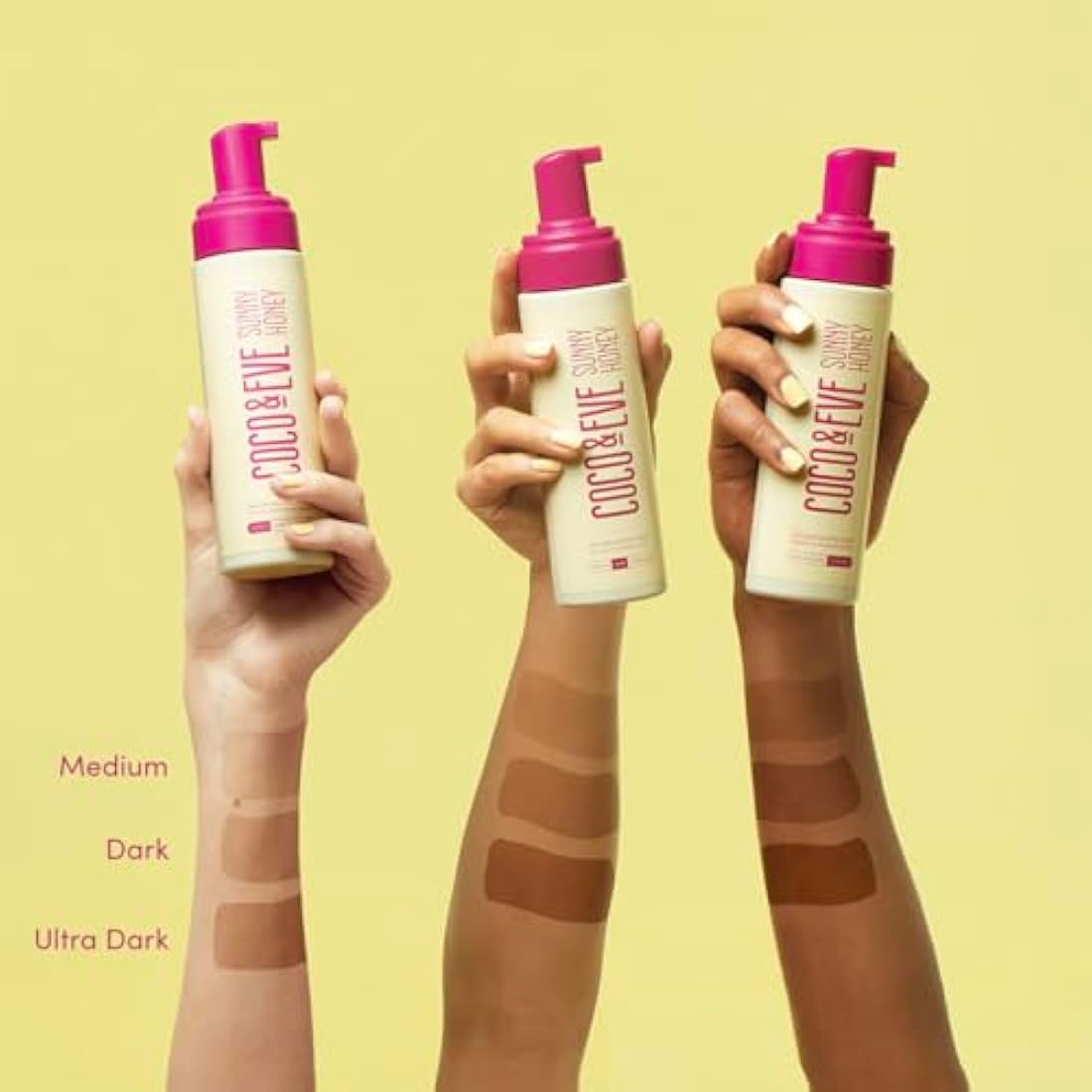 Coco & Eve Sunny Honey Bali Bronzing Bundle. All Natural Sunless Tanning Mousse. Instant Self Tanning Lotion with Bronzer, Mitt Applicator and Kabuki Brush. (Ultra Dark)