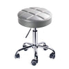Leader Accessories Swivel beauty Stool Round Rolling Stools Adjustable Work Stool with 5 Wheels (Light Grey/seat cushion ?14)