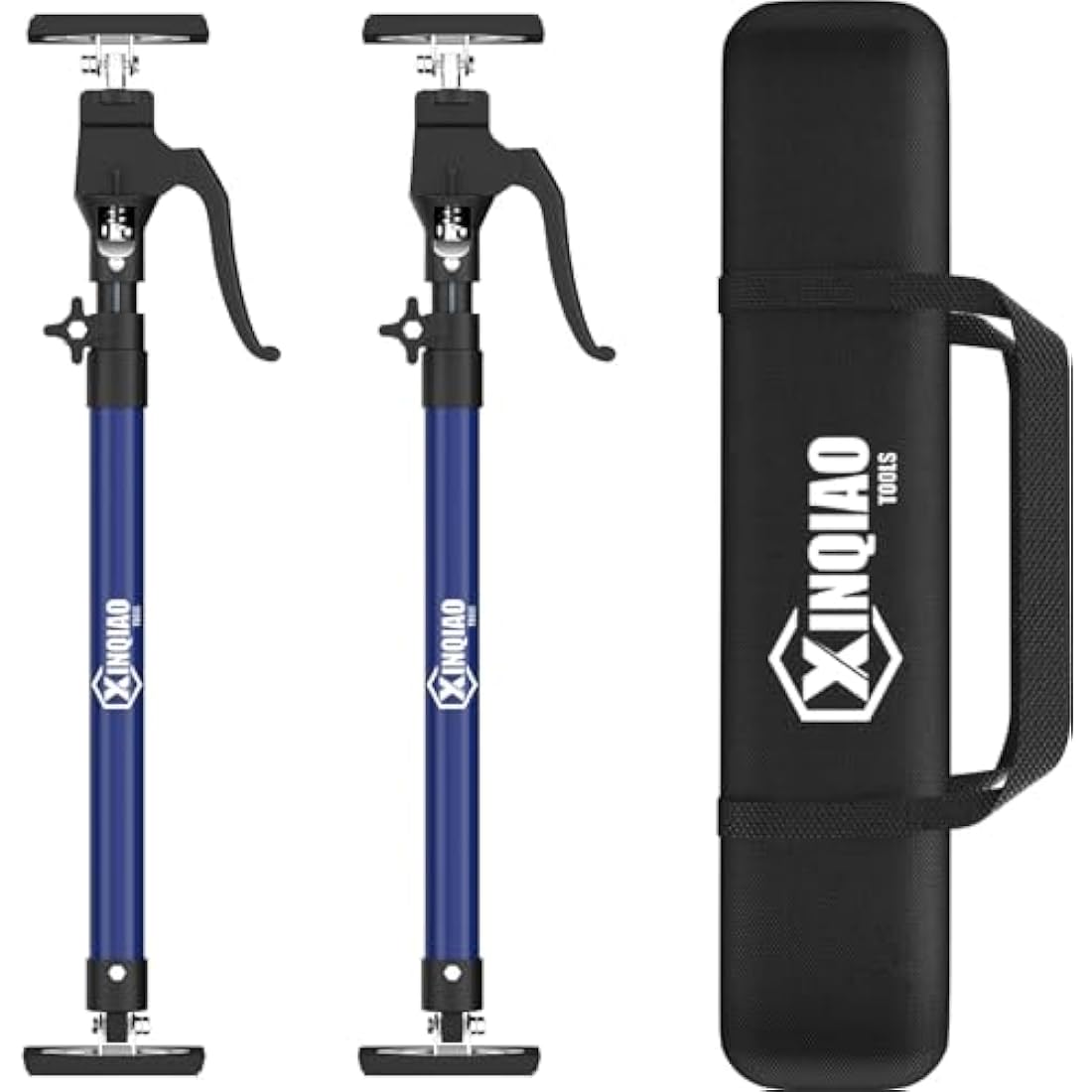 XINQIAO Third Hand Tool Support System, Premium Steel Support Rod with 154 LBS Capacity for Cabinet Jack, Drywall Jack& Cargo Bars, 23.6 IN to 45.3 IN Long, Blue, 2 PC