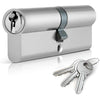 XFORT® Chrome 45/50 Euro Cylinder Lock (95mm), Euro Door Barrel Lock with 3 Keys, Anti-Bump, Anti-Drill and Anti-Pick Door Lock with Key to Ensure High Security for Wooden, UPVC and Composite Doors.