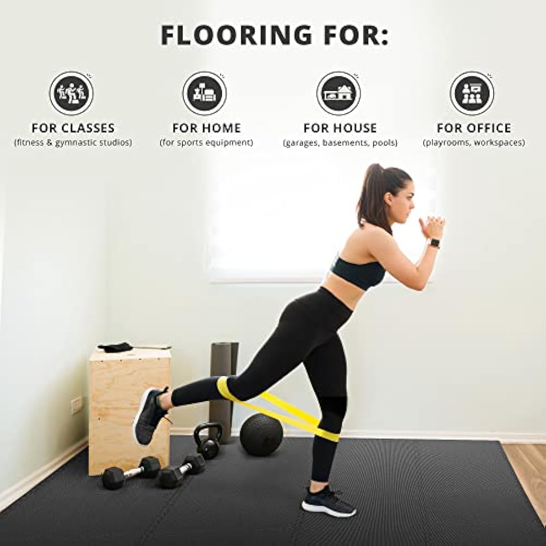 Interlocking Soft Foam Floor Mat - 18 Pieces Protective Gym Flooring Set, Exercise Mats EVA Puzzle Rubber Tiles, Ground Surface Protection Workout Underlay Matting Sports Pool Home Fitness Garage