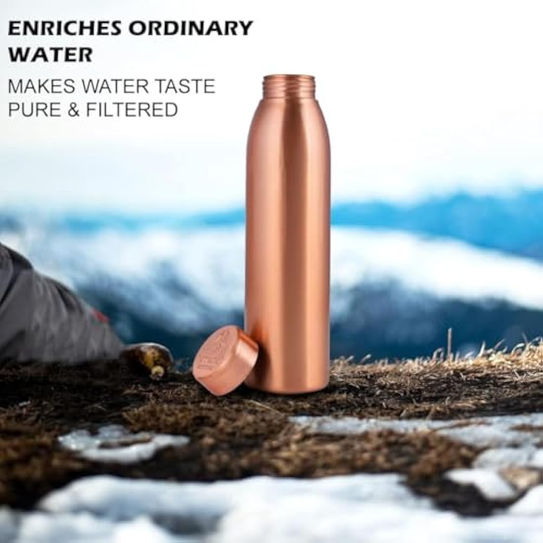 NORMAN JR, Copper Water Bottle 1L - Gift Box of 3, Plain, an Ayurvedic vessel made from pure copper - helps you drink more water, with many health benefits