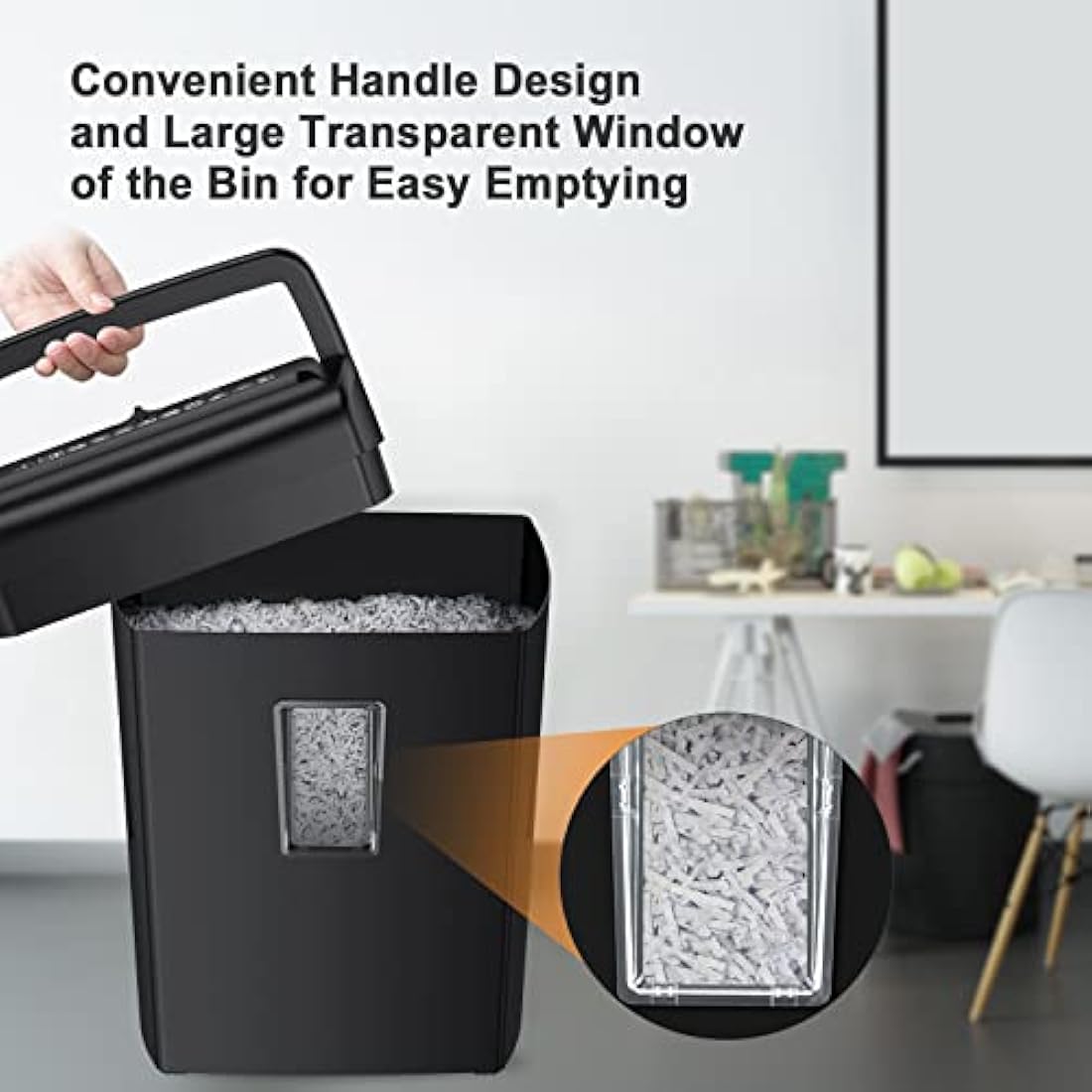 Bonsaii 10-Sheet Home Shredder, Cross-Cut Paper Shredder, Shreds Credit Cards/Staples/Clips, Small Office Shredder Machine with 21L Wastebasket & Transparent Window, Black (C209-D Upgrade Version)