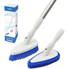Qaestfy Shower Cleaning Brush and Scrubber Scourer Combo with 51'' Detachable Long Handle Tub and Tile Shower Bathroom Cleaner Scrubber Brush Cleaning Tools for Shower Bath Bathtub Tub Cleaning