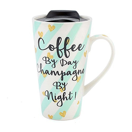 Wise Words Lidded Mug Coffee by night
