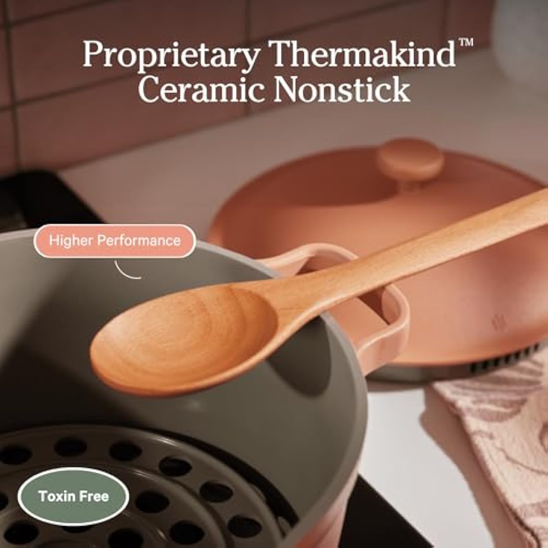 Our Place Perfect Pot - Mini 2.4L Nonstick Ceramic Sauce Pan with Lid | Versatile Cookware for Stovetop and Oven | Steam, Bake, Braise, Roast | PTFE and PFOA-Free | Toxin-Free, Easy to Clean | Char