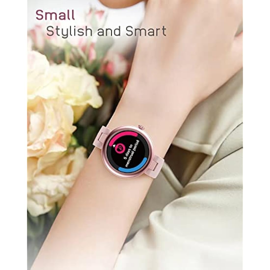 SHANG WING Lynn Smartwatches for Women,1.1inch Display Screen Fitness Watch for Women,Small Stylish Smart Watch with Pedometer Sleep Monitor SpO2-Monitor Heart Rate Fitness Watch for Android iOS