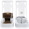 Old Tjikko Automatic Feeder and Waterer Set, Dog Cat Food Feeder and Water Dispenser 3.8L, Gravity Pet Feeder for Small Medium Big Pets