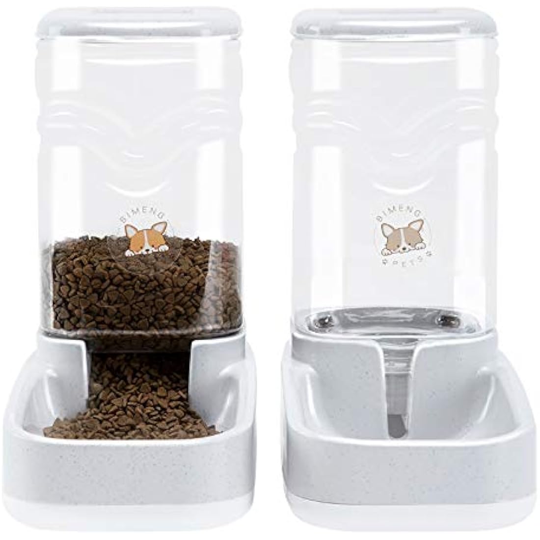 Old Tjikko Automatic Feeder and Waterer Set, Dog Cat Food Feeder and Water Dispenser 3.8L, Gravity Pet Feeder for Small Medium Big Pets