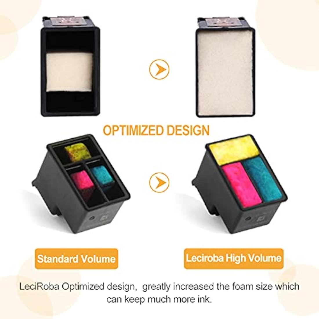 LeciRoba 305XL for Hp 305 305XL Ink Cartridges Black and Colour, for HP Deskjet: 1210 2710 2720 2721 2722 4130 Envy: 6010 6020 6032 6420 6475(Remanufactured, 1-Black, 1-Colour)