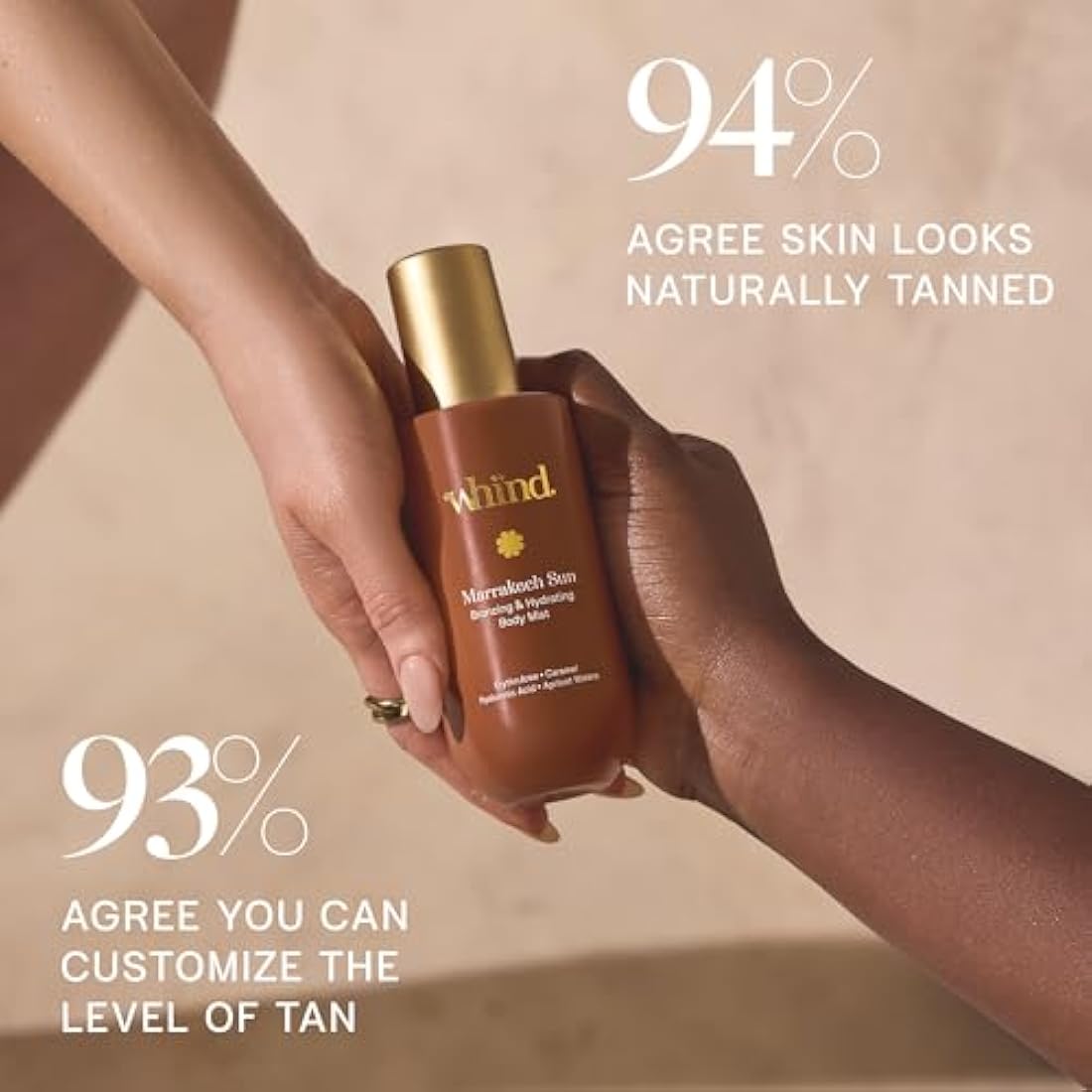 whind Marrakech Sun Bronzing & Hydrating Self Tanning Body Mist – Lightweight Liquid Glow Bronzing Spray, Instant Tan Glow Serum for Body with Hyaluronic Acid & Glycerin for a Natural Tan – 200ml