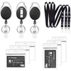 Retractable Lanyard Set - 3 Pieces Including Reel Clip and Clear Waterproof ID Badge Holder for Card and Key Holder Keyring (Black B03)