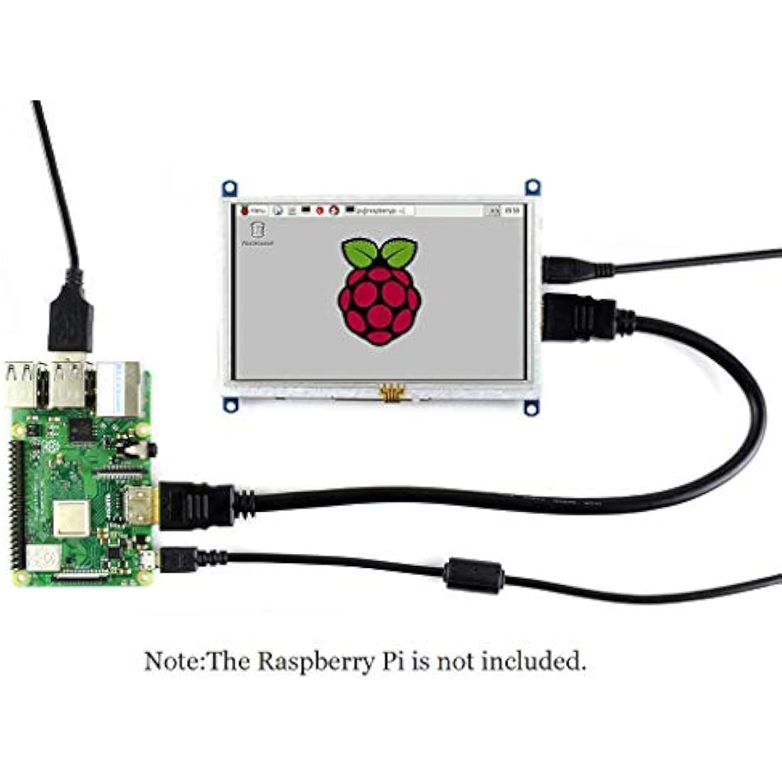 waveshare 5inch LCD B Display 800x480 Resistive Touch Screen Monitor HDMI Module with Bicolor Case for Raspberry Pi 4 3 Model B+/B/A+/A, Beaglebone Black Support Windows 10/8.1/8/7