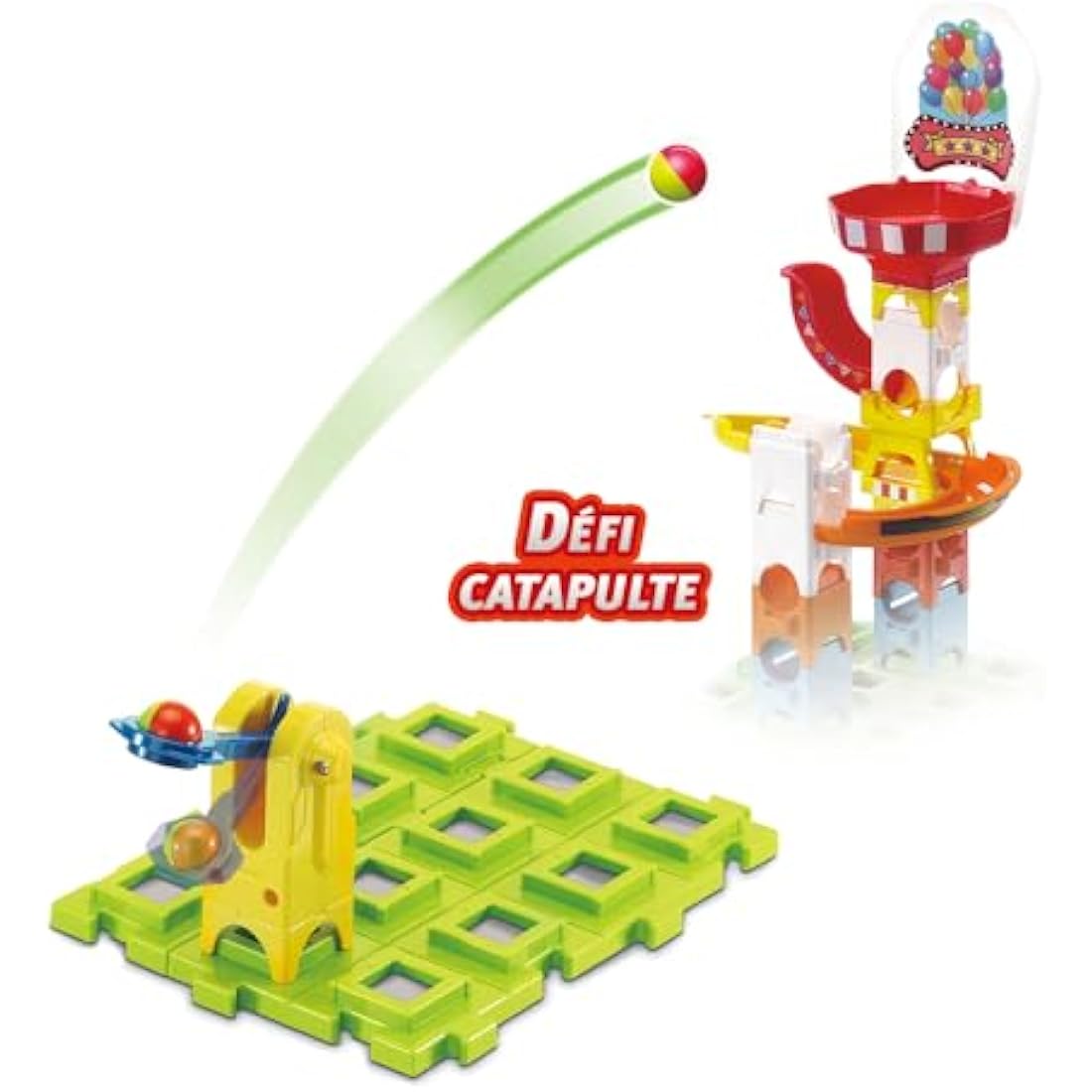 VTech Marble Rush Adventure Park Challenge, Construction Toys for Kids with 10 Marbles and 96 Building Pieces, Electronic Marble Run, Colour-Coded Building Toy, 4 Years +