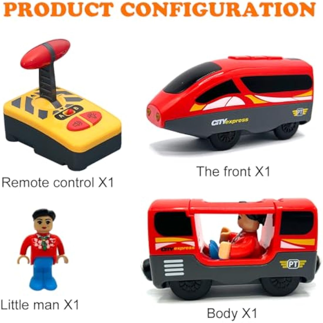 OBEST Land Train Toy, Battery Operated Action Train (Magnetic Connection) Compatible with Brio Fits Thomas Fits, Battery Operated Locomotive Train for Wooden Track - Toys for Toddlers