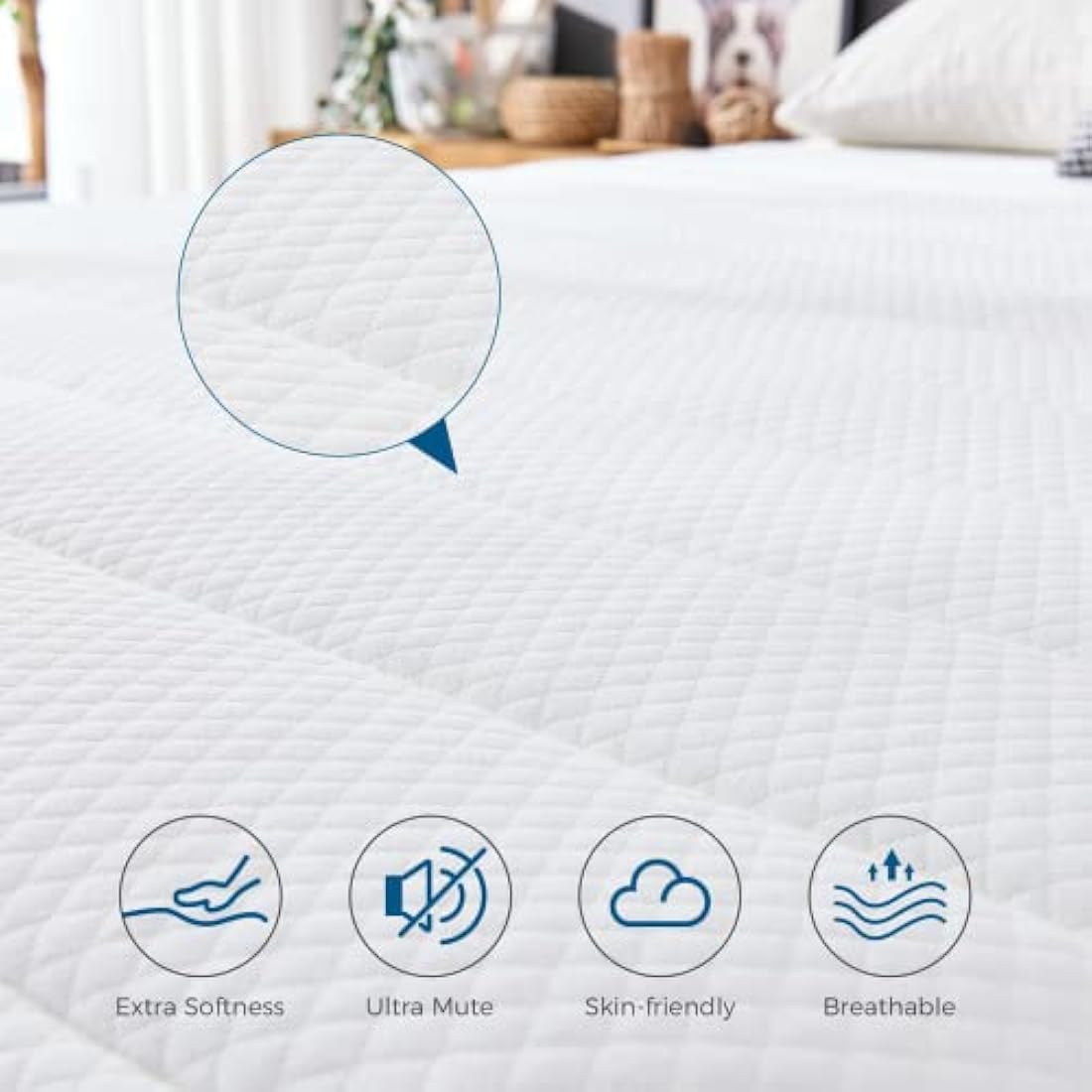 Inofia King Size Mattress, 10.6 Inch Hybrid Mattress with Aeroshield Memory Foam and NexusArc Pocket Sprung,Cozy and Breathable Fabric,The Elegant Collection,King(150×200×27cm)