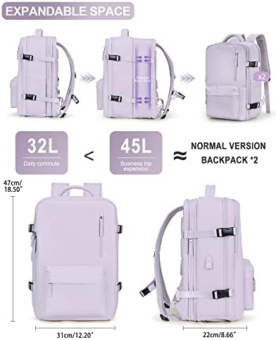 VGCUB Arge Travel Backpack, Unisex Airline Approved Gym Backpack with Laptop Compartment, 40L, Nylon, Water Resistant, Solid Black