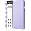 WEMATE Meeting Notebook B5 (7"x10") - PU Leather Planner Notebook with Agenda, Action Items & Notes - 200 Pages for Men&Women, Staff and Students, Meeting, Projects Planning - Light Purple
