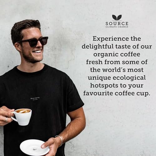 Organic Ground Coffee - Single Origin, Award-Winning Medium & Dark Roast Gift Set by Source Climate Change - Ethically Sourced, Traceable & Freshly Roasted Taste Collection, 4 x 227 Coffee Bags