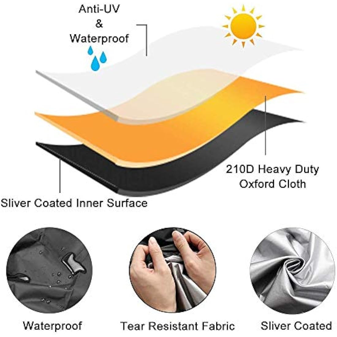 Tonhui Lawn Tractor Cover Outdoor Garden Tractor Waterproof Mower Cover 183 x 137 x 117cm