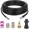 YUET 10M Pressure Washer Drain Pipe Cleaning Hose Cleaner Kit Wth Adapter, Flexible Tube Unblocker Sewer Jetter, Jet Nozzle Rotating for Karcher High Washers Replacement, Kärcher K2-K7 Series & LAVOR