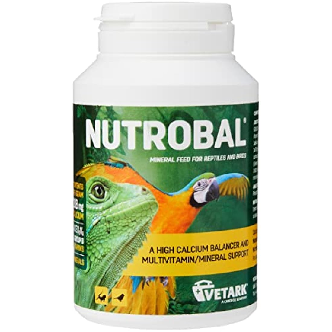 Nutrobal, Calcium & Vitamin D3 Mineral Supplement for Birds & Reptiles, Powder, Easy to Administer, 100g