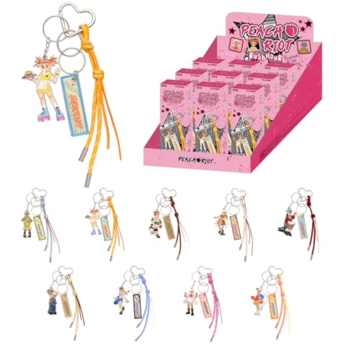 POP MART Peach Riot Rush Hour Series Pendant Whole Set Premium Design Gifts for Women Fan-Favorite Collectible Chic Art Toy Action Figure