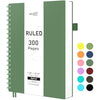 RETTACY B5 Wirebound Notebooks Notepad150 sheets/300 Pages for Writing,100gsm College-Ruled Paper, PVC Retro Cover, for Men Work Office School,19 x 25 cm - Dark Green