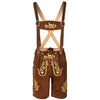 Men,s Lederhosen Bavarian Real Suede Leather with Matching Suspenders Shorts (UK 30 inch/EUR 46, Brown)