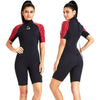 Wetsuit Womens Back Zipper Short Wetsuit Men 3mm Neoprene Short Sleeve Wetsuit for Surfing Swimming Kayaking Snorkeling Canoeing Scuba Diving (Red)