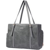 Lasaviin Fashion Dog purse Pet Carrier Leather Bag for Small Dogs Cats Puppy, Portable Tote Bag Airline Approved Soft-Sided Carriers (Grey)