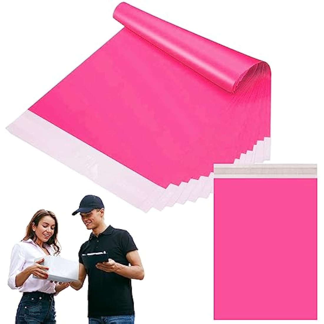 50p 28x42cm Hot Pink Vinted Postage Bags Mailing Bags for Clothes,Mailing Poly Postal Self Seal Bag,Parcel Shipping Bags Strong Packaging Bag Delivery Bags Plastic Envelopes for Posting Clothes Parcel