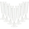 JMIATRY 100 Pcs Plastic Champagne Flutes, 160ml/5.6oz Multi-Use Champagne Flutes Reusable, Plastic Flutes Great for Wedding, Christmas, Birthday Party and Daily Use, Silver Glitter