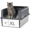 Bsadne High-Sided Stainless Steel Cat Litter Box with Lid - Extra Large, Easy-to-Clean Metal Litter Pan for Cats (24" L x 16" W x 12" H with Enclosure)